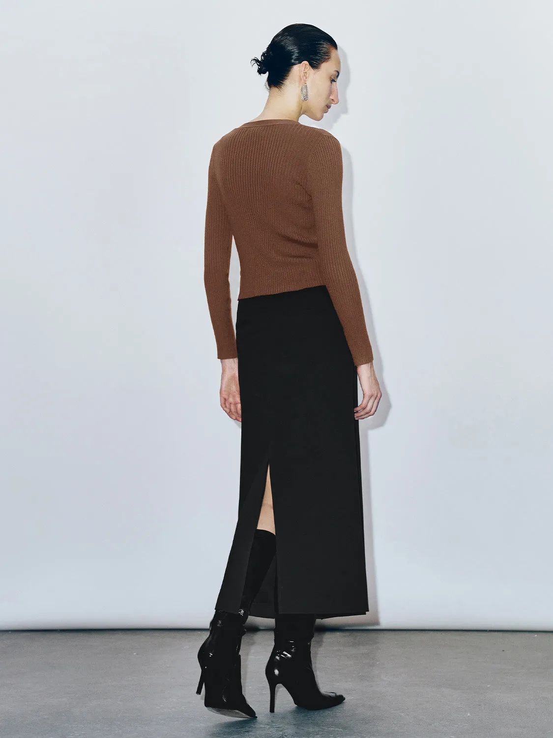 Tailored Midi A-Line Skirt