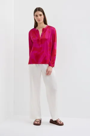 VINCENT SILK BLOUSE FLORAL MAGENTA