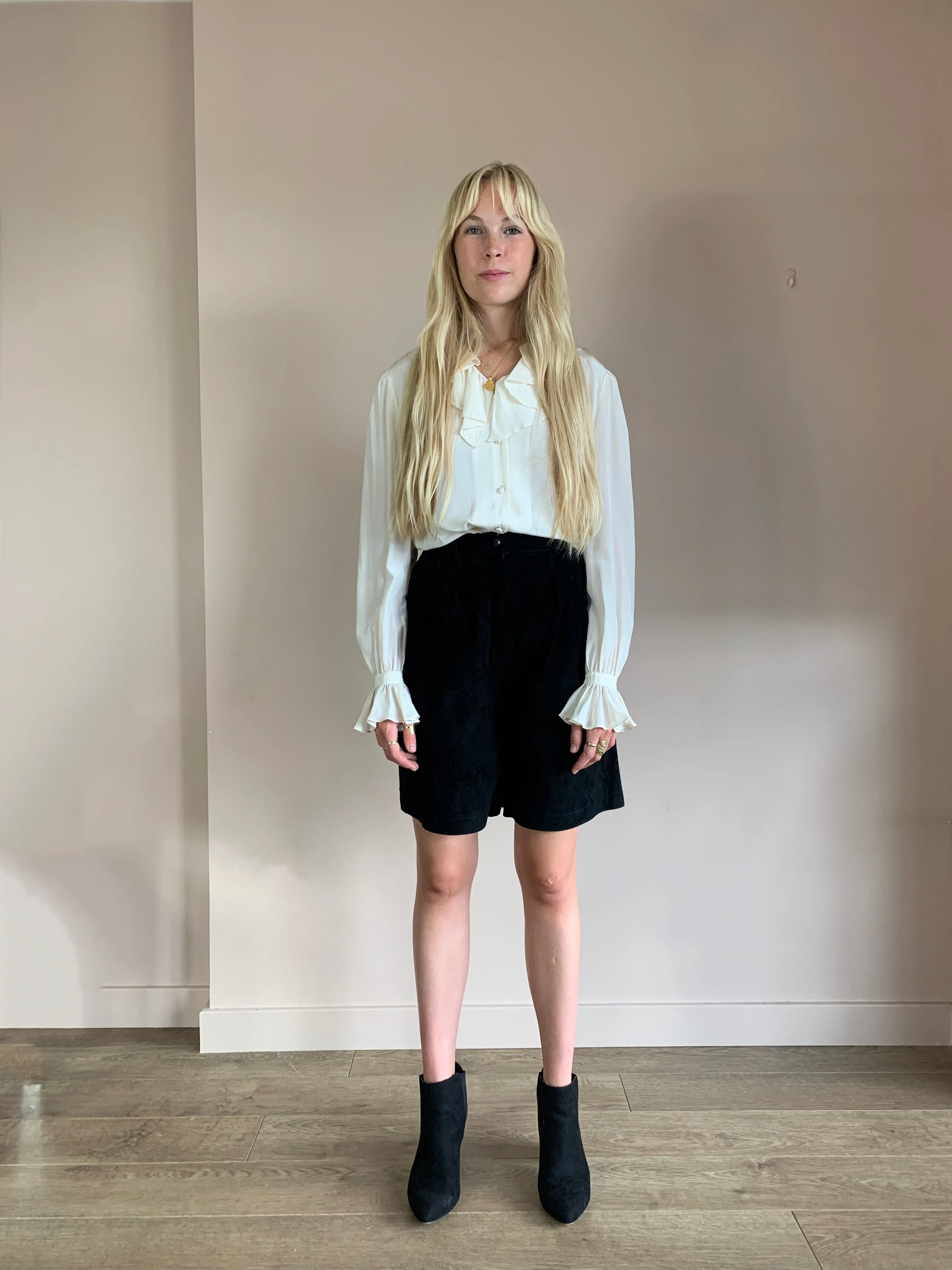 Vintage LIHLI New York frill silk shirt