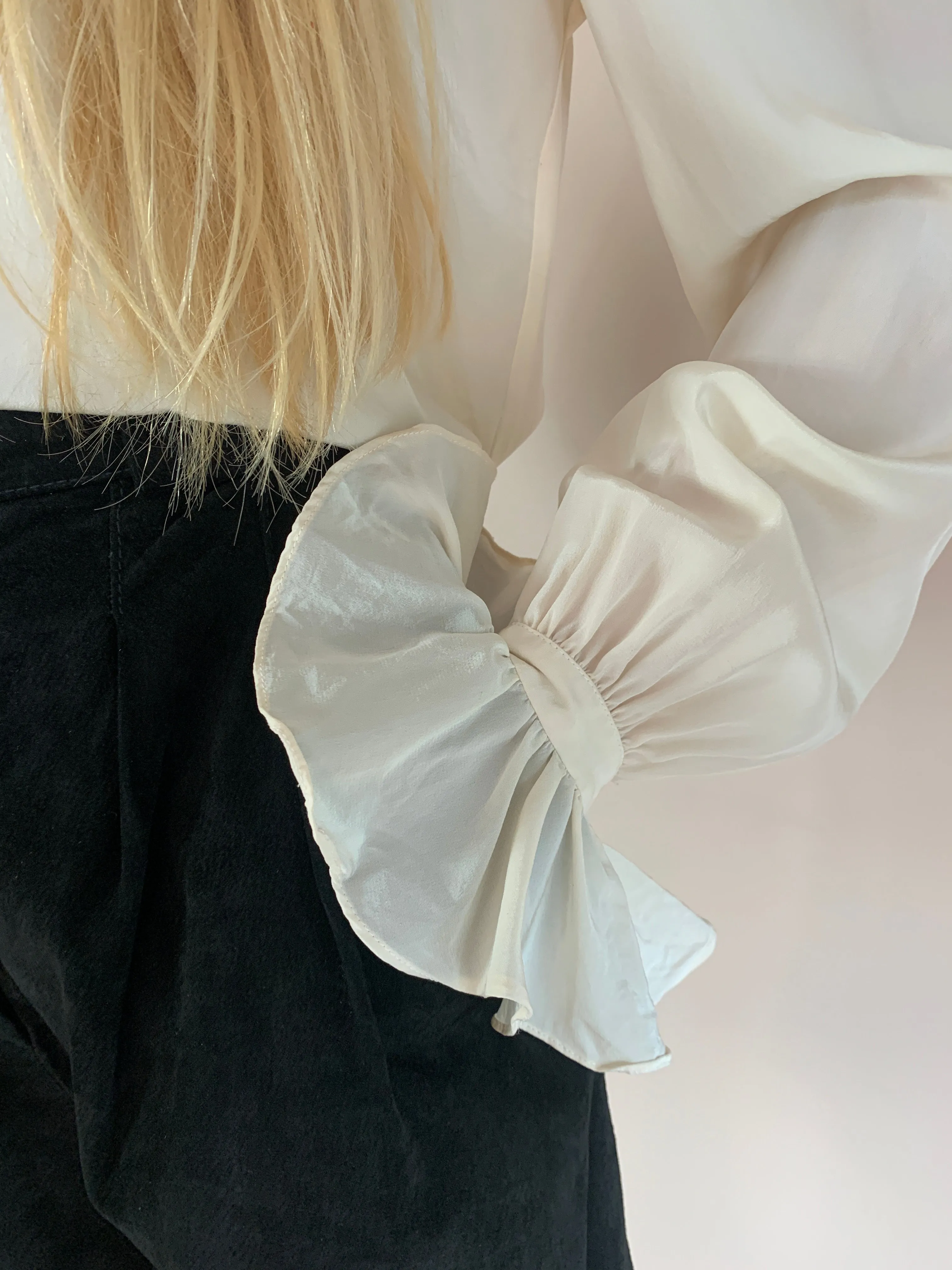 Vintage LIHLI New York frill silk shirt