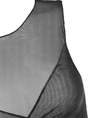ZAFUL Women's Tulle Mesh Wrap Tie One-piece Bandage Club Dress